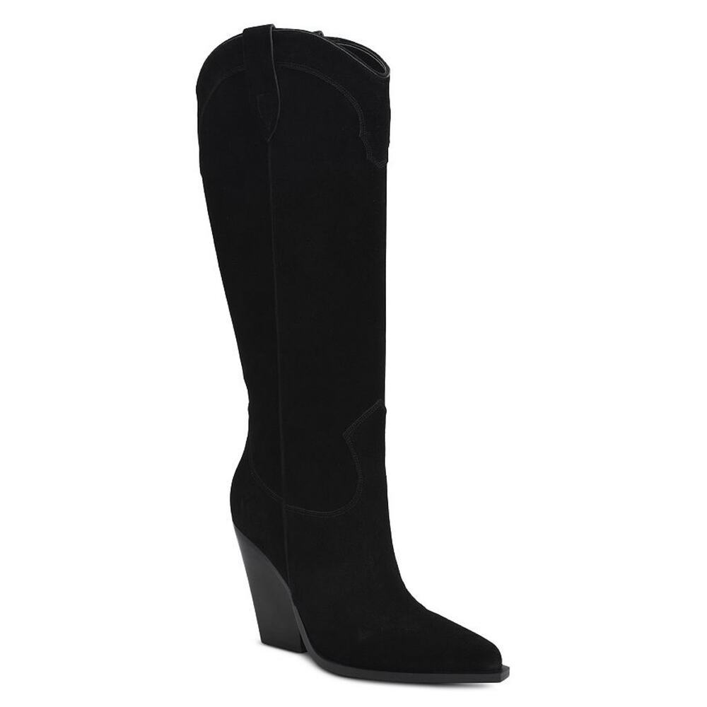 New Marc Fisher LTD Nalita Pointed Toe Boot in Black Suede Women's Size 11
